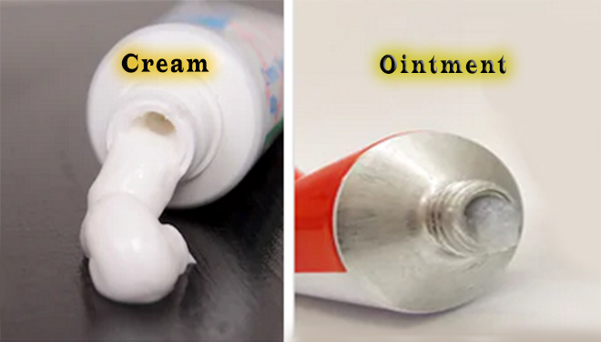 Difference between Cream and Ointment