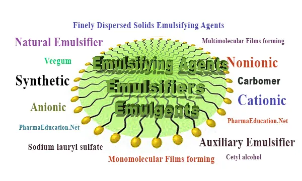 Examples of ingredients lists of emulsifier‐containing and